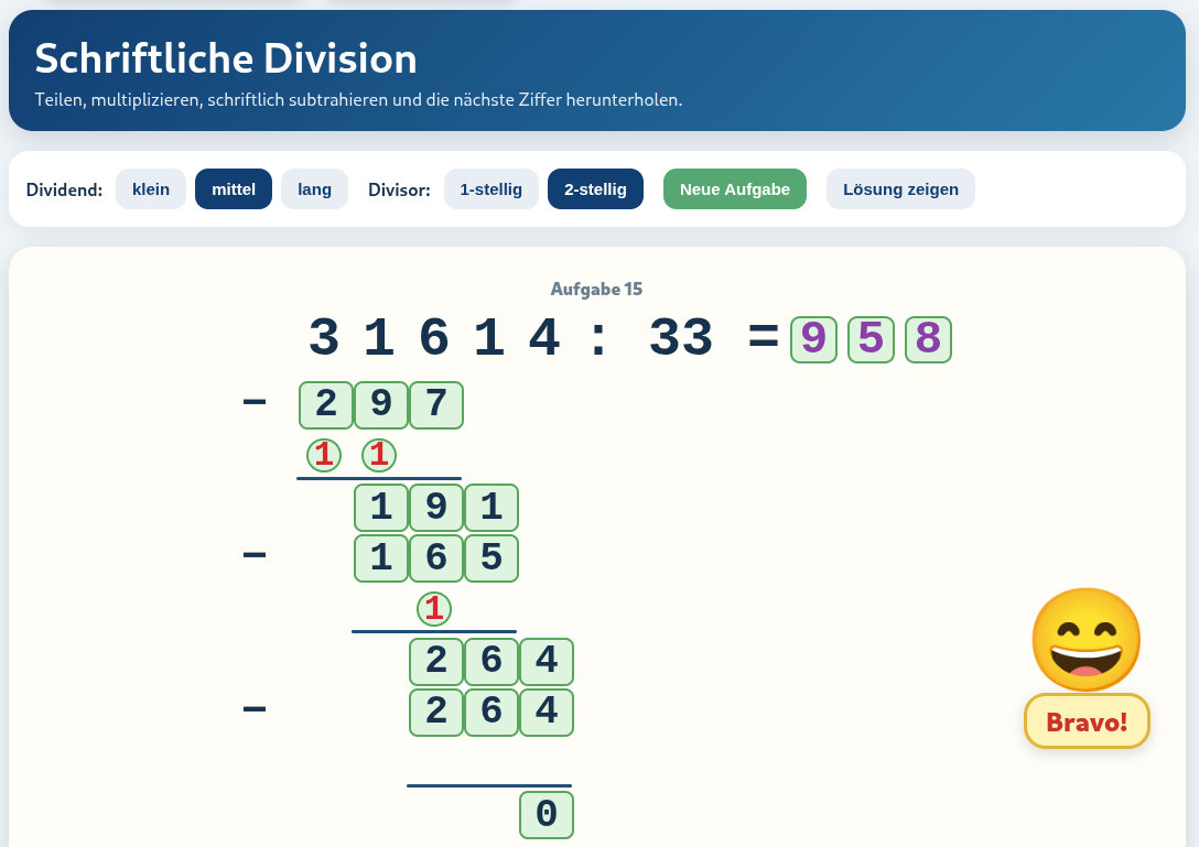 Schriftliche Division
