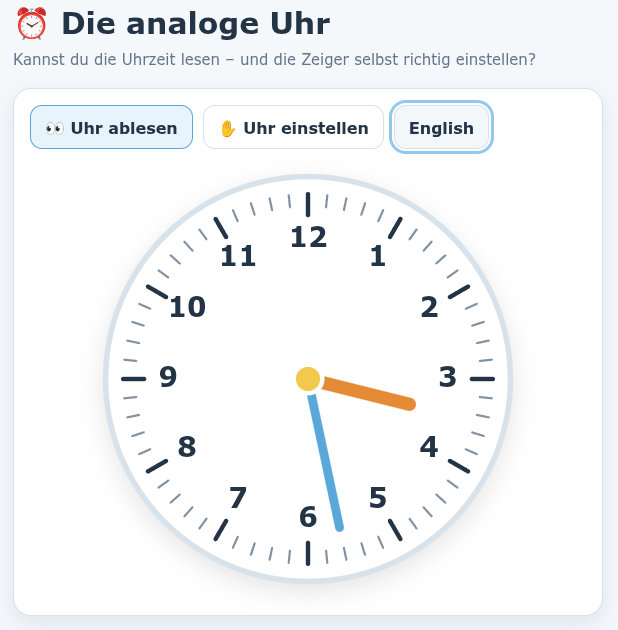 Uhrzeiten lesen und einstellen